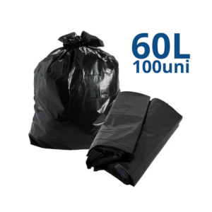 Saco de Lixo Preto 60L 100Uni.