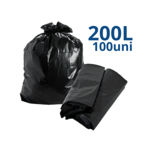Saco de Lixo Preto 200L 100 Uni.
