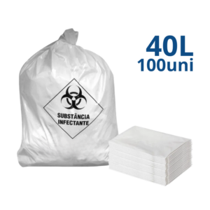 Saco de Lixo Hospitalar Branco Infectante 40L C/100