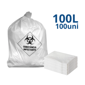 Saco de Lixo Hospitalar Branco Infectante 100L C/100