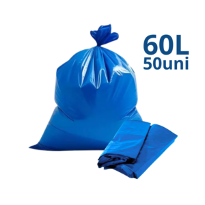 Saco de Lixo Azul 60L C/50 Unidades