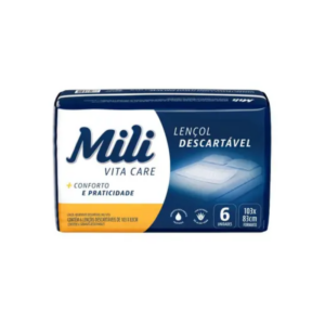 Lençol Absorvente Descartável Adulto 103x83cm Vita Care 6Un - Mili
