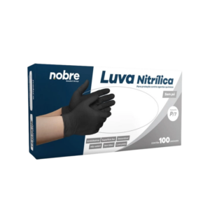 Luva Nitrílica Preta S/Pó P 100un - Nobre