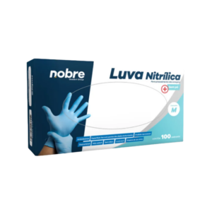 Luva Nitrílica Preta S/Pó M 100un - Nobre