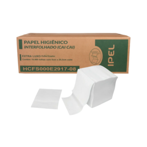 Papel Higiênico Branco Interfolhado Cai Cai Folha Simples Cx/10.000 folhas
