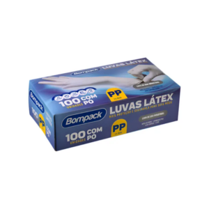 Luva Látex Bompack Industrial com Pó 100un Tamanho PP