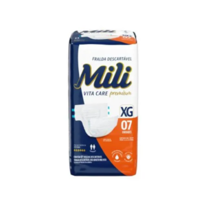 Fralda Adulto Tamanho XG com 7 Unidades – Mili – Linha Vita