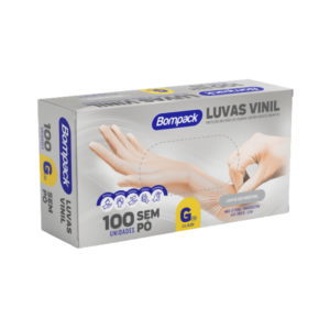 Luva Vinil Sem Pó Bompack G 100un Procedimentos